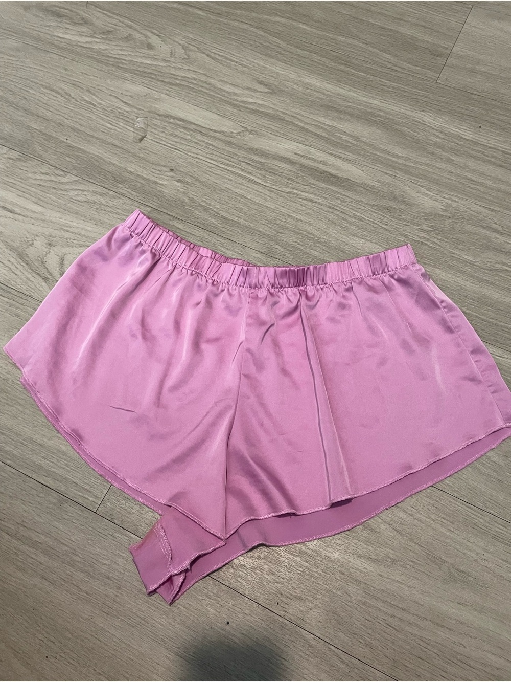 Colsie Pink Satin Lounge Shorts with Elastic Waist